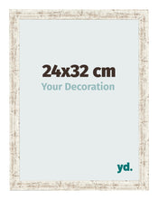 Cadre Photo 24x32cm Blanc Vintage MDF Bologna De Face Mesure | Yourdecoration.fr
