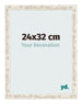 Cadre Photo 24x32cm Blanc Vintage MDF Bologna De Face Mesure | Yourdecoration.fr