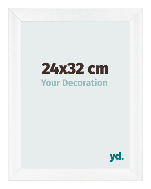 Cadre Photo 24x32cm Blanc Vintage MDF Pisa De Face Mesure | Yourdecoration.fr