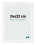 Cadre Photo 24x32cm Blanc Vintage MDF Pisa De Face Mesure | Yourdecoration.fr