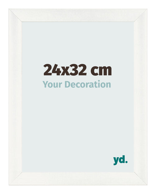 Cadre Photo 24x32cm Blanc Vintage MDF Pisa De Face Mesure | Yourdecoration.fr