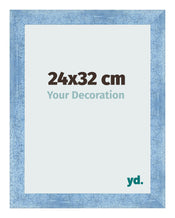 Cadre Photo 24x32cm Bleu Brillant Patine MDF Pisa De Face Mesure | Yourdecoration.fr
