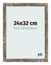 Cadre Photo 24x32cm Bleu Or Mélangé MDF Bologna De Face Mesure | Yourdecoration.fr
