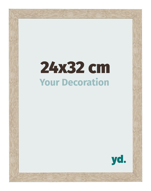 Cadre Photo 24x32cm Chêne Sonoma MDF Bologna De Face Mesure | Yourdecoration.fr