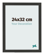 Cadre Photo 24x32cm Noir Grain de Bois MDF Bologna De Face Mesure | Yourdecoration.fr