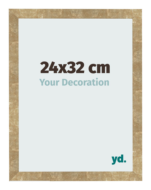 Cadre Photo 24x32cm Or Antique MDF Bologna De Face Mesure | Yourdecoration.fr
