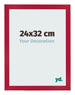 Cadre Photo 24x32cm Rouge MDF Bologna De Face Mesure | Yourdecoration.fr
