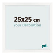 Cadre Photo 25x25 cm Blanc Brillant MDF Bologna De Face Mesure | Yourdecoration.fr