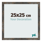 Cadre Photo 25x25 cm Metal Oxyde MDF Bologna De Face Mesure | Yourdecoration.fr
