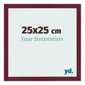 Cadre Photo 25x25 cm Vin Rouge Patine MDF Bologna De Face Mesure | Yourdecoration.fr