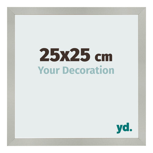 Cadre Photo 25x25cm Argent Mat MDF Bologna De Face Mesure | Yourdecoration.fr