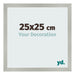 Cadre Photo 25x25cm Argent Mat MDF Bologna De Face Mesure | Yourdecoration.fr