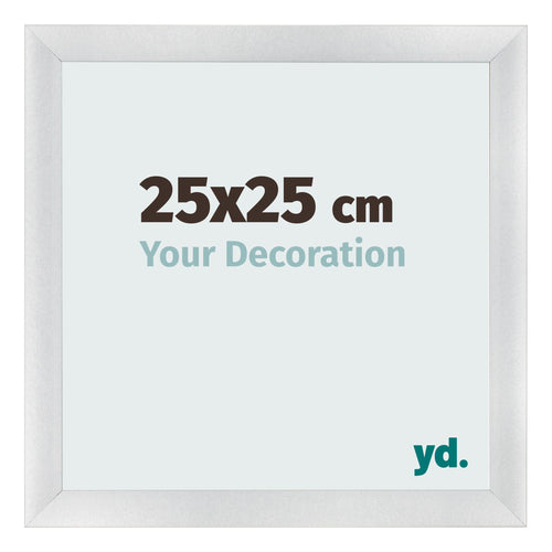 Cadre Photo 25x25cm Argent Noir Patine MDF Pisa De Face Mesure | Yourdecoration.fr
