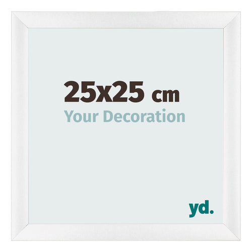 Cadre Photo 25x25cm Blanc Vintage MDF Pisa De Face Mesure | Yourdecoration.fr