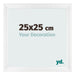 Cadre Photo 25x25cm Blanc Vintage MDF Pisa De Face Mesure | Yourdecoration.fr