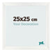 Cadre Photo 25x25cm Blanc Vintage MDF Pisa De Face Mesure | Yourdecoration.fr
