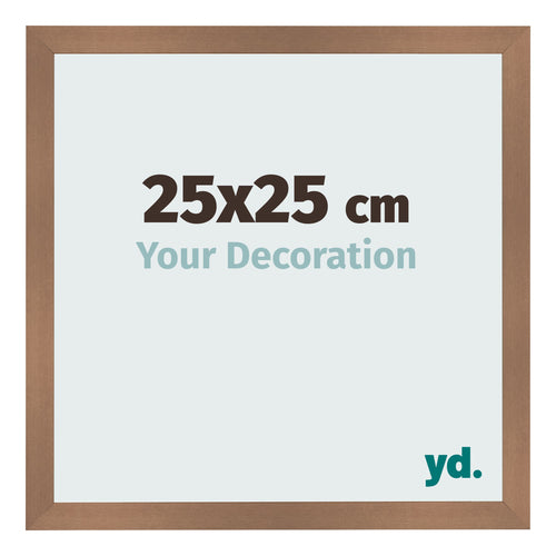 Cadre Photo 25x25cm Cuivre Décor MDF Bologna De Face Mesure | Yourdecoration.fr