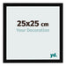 Cadre Photo 25x25cm Noir Brillant MDF Bologna De Face Mesure | Yourdecoration.fr