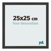 Cadre Photo 25x25cm Noir Grain de Bois MDF Bologna De Face Mesure | Yourdecoration.fr