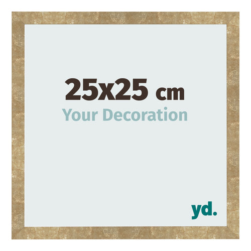 Cadre Photo 25x25cm Or Antique MDF Bologna De Face Mesure | Yourdecoration.fr