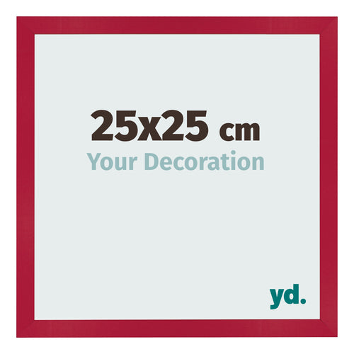 Cadre Photo 25x25cm Rouge MDF Bologna De Face Mesure | Yourdecoration.fr