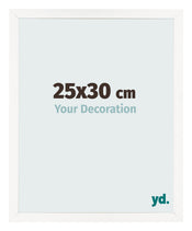 Cadre Photo 25x30 cm Blanc Brillant MDF Bologna De Face Mesure | Yourdecoration.fr