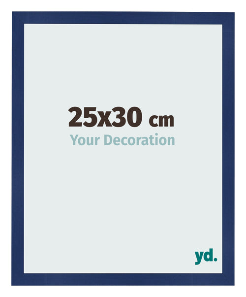 Cadre Photo 25x30cm Bleu Foncé Patiné MDF Bologna De Face Mesure | Yourdecoration.fr