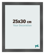 Cadre Photo 25x30cm Noir Argent Poli MDF Pisa De Face Mesure | Yourdecoration.fr