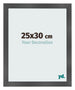 Cadre Photo 25x30cm Noir Argent Poli MDF Pisa De Face Mesure | Yourdecoration.fr