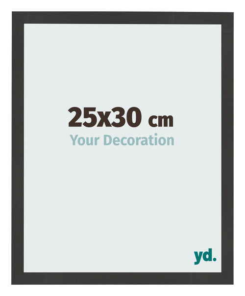 Cadre Photo 25x30cm Noir Grain de Bois MDF Bologna De Face Mesure | Yourdecoration.fr