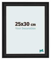 Cadre Photo 25x30cm Noir Grain de Bois MDF Lazio De Face Mesure | Yourdecoration.fr