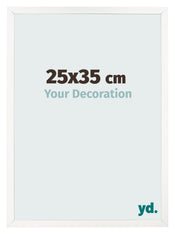 Cadre Photo 25x35 cm Blanc Brillant MDF Bologna De Face Mesure | Yourdecoration.fr