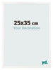 Cadre Photo 25x35 cm Blanc Brillant MDF Bologna De Face Mesure | Yourdecoration.fr
