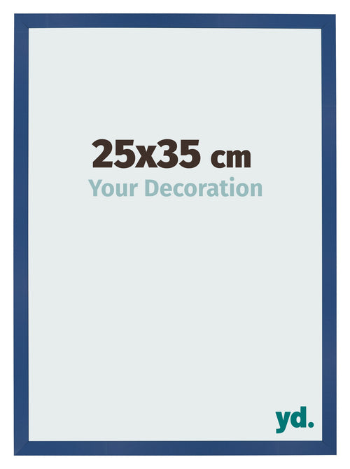 Cadre Photo 25x35 cm Bleu Fonce MDF Bologna De Face Mesure | Yourdecoration.fr