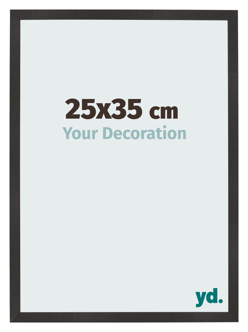Cadre Photo 25x35 cm Noir Mat MDF Bologna De Face Mesure | Yourdecoration.fr