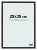 Cadre Photo 25x35 cm Noir Mat MDF Bologna De Face Mesure | Yourdecoration.fr