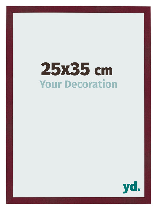 Cadre Photo 25x35 cm Vin Rouge Patine MDF Bologna De Face Mesure | Yourdecoration.fr