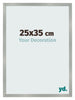 Cadre Photo 25x35cm Aluminium Brossé MDF Bologna De Face Mesure | Yourdecoration.fr