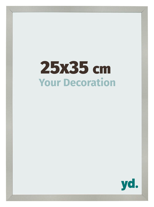 Cadre Photo 25x35cm Argent Mat MDF Bologna De Face Mesure | Yourdecoration.fr