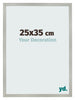 Cadre Photo 25x35cm Argent Mat MDF Bologna De Face Mesure | Yourdecoration.fr