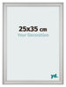 Cadre Photo 25x35cm Argent Mat MDF Lazio De Face Mesure | Yourdecoration.fr