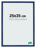 Cadre Photo 25x35cm Bleu Foncé Patiné MDF Bologna De Face Mesure | Yourdecoration.fr