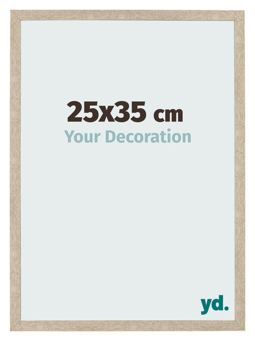 Cadre Photo 25x35cm Chêne Sonoma MDF Bologna De Face Mesure | Yourdecoration.fr