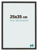 Cadre Photo 25x35cm Noir Grain de Bois MDF Bologna De Face Mesure | Yourdecoration.fr