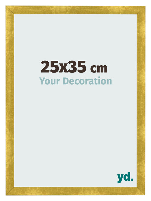 Cadre Photo 25x35cm Or Vintage MDF Pisa De Face Mesure | Yourdecoration.fr