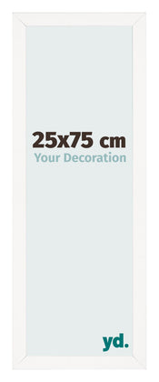 Cadre Photo 25x75 cm Blanc Brillant MDF Bologna De Face Mesure | Yourdecoration.fr