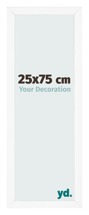 Cadre Photo 25x75 cm Blanc Mat MDF Bologna De Face Mesure | Yourdecoration.fr