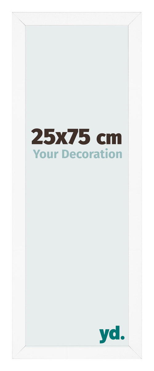 Cadre Photo 25x75 cm Blanc Mat MDF Bologna De Face Mesure | Yourdecoration.fr