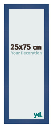 Cadre Photo 25x75 cm Bleu Fonce MDF Bologna De Face Mesure | Yourdecoration.fr