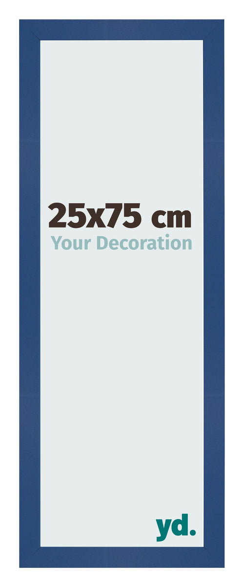 Cadre Photo 25x75 cm Bleu Fonce MDF Bologna De Face Mesure | Yourdecoration.fr